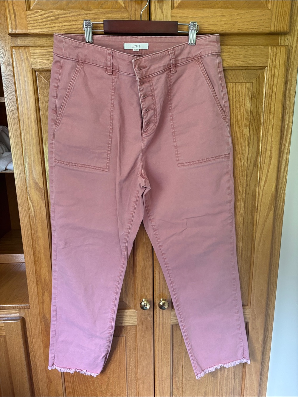 LOFT Rose Pink Utility Chinos